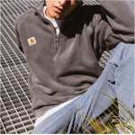 Japanese street loose and versatile lapel sweatshirt HF0214-03-03