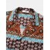 Mens Vintage Geometric Print Revere Collar Short Sleeve Shirts