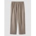 Men Solid Color Drawstring Elastic Waist Straight Wide Legged Casual Pants