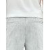 Men Plain Color Zip Button Mid Length Casual Pants with Side Pocket